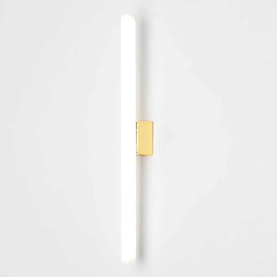 Visagist LED-spejllampe, holder i messing