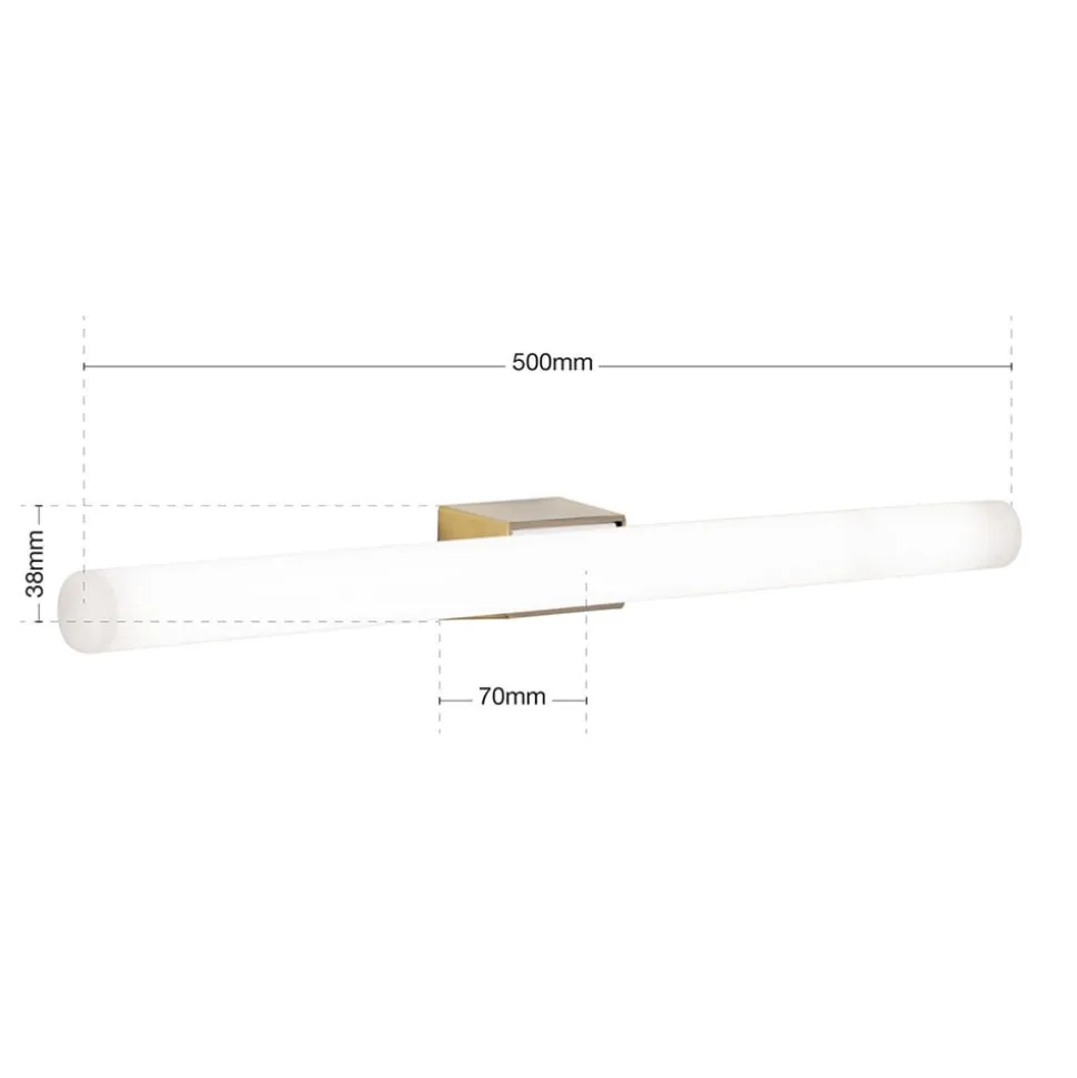 Visagist LED-spejllampe, holder i antik messing