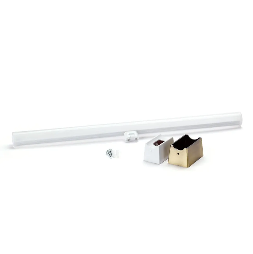Visagist LED-spejllampe, holder i antik messing