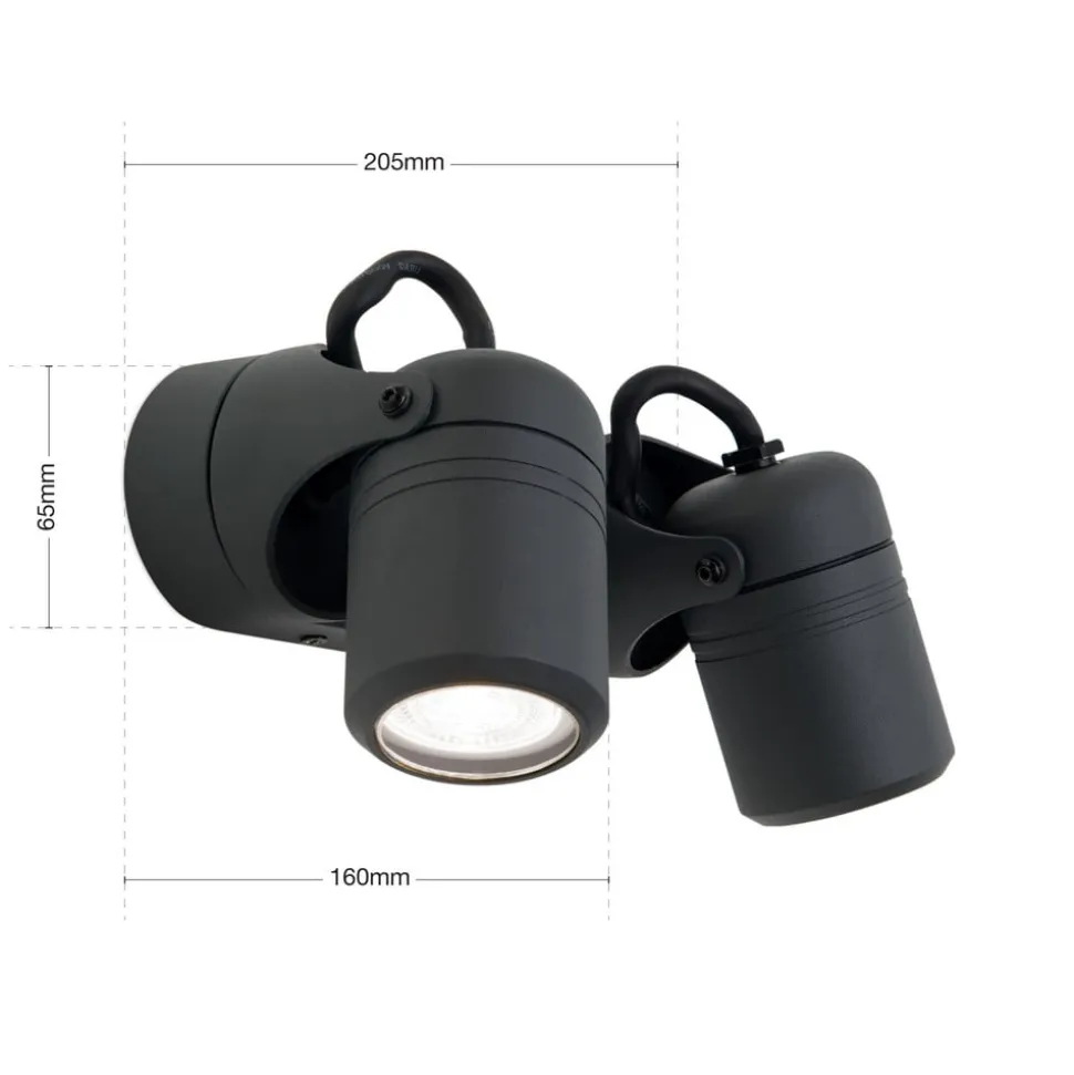 Vision udendørs væglampe, kan drejes, 2 lyskilder