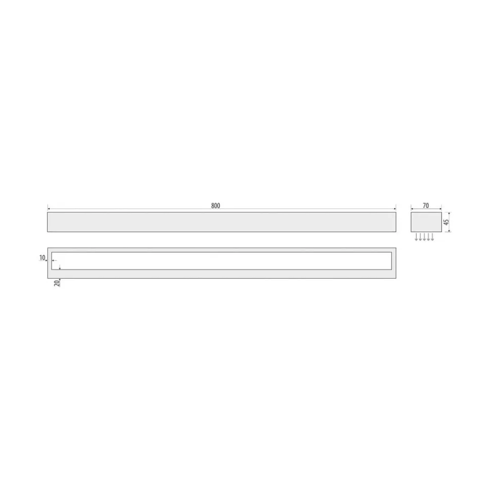 Vola LED-væglampe til badeværelset, IP44, sort, 4.000 K, bredde 80 cm