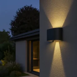 Wall LED-væglampe, 2 lyskilder, rund, sort
