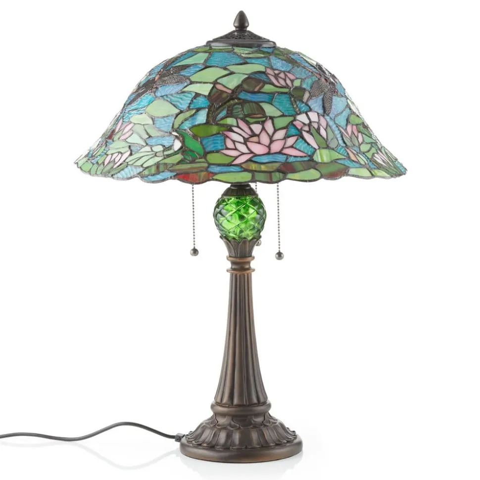 Waterlily fortryllende bordlampe i Tiffany-stil