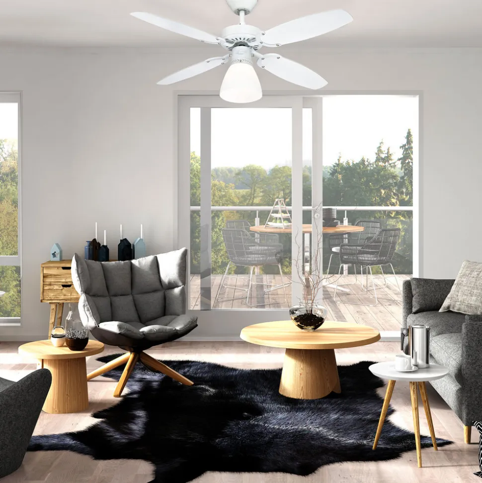 Westinghouse Halley Ventilator vinge hvid/bøg
