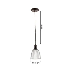 Westinghouse hængelampe 6338540, rillet glas
