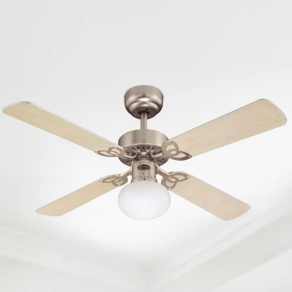 Westinghouse Vegas ventilator m. lys Lys, aluminium b.