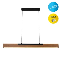 Wilma hængelampe, træ, længde 122 cm, dæmpbar