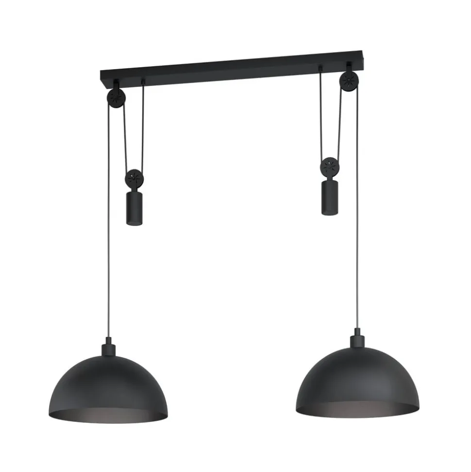 Winkworth pendellampe, sort, længde 118 cm, metal, 2 lyskilder.