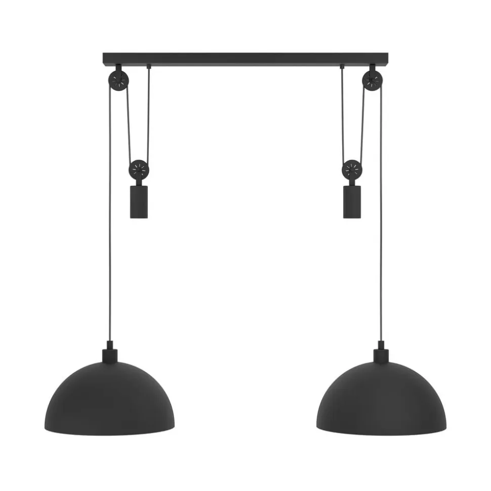 Winkworth pendellampe, sort, længde 118 cm, metal, 2 lyskilder.