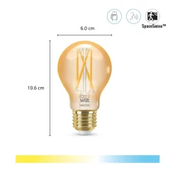 WiZ A60 LED-pære Wi-Fi E27 7W ravfarvet CCT