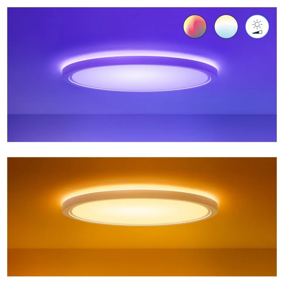 WiZ SuperSlim LED-loftslampe RGBW Ø54cm hvid