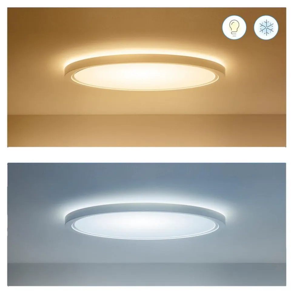 WiZ SuperSlim LED-loftslampe RGBW Ø42cm hvid