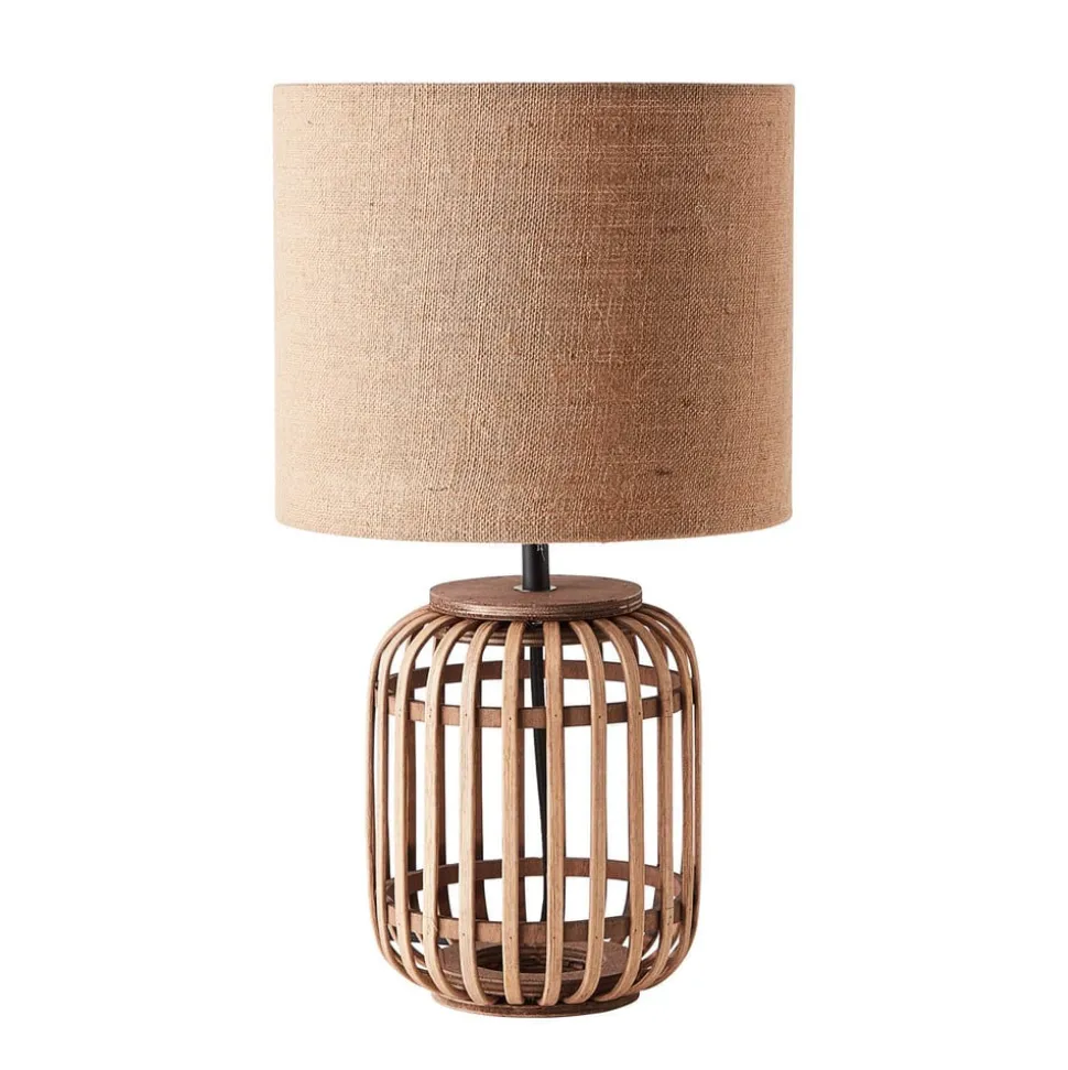 Woodrow bordlampe af bambus med stofskærm