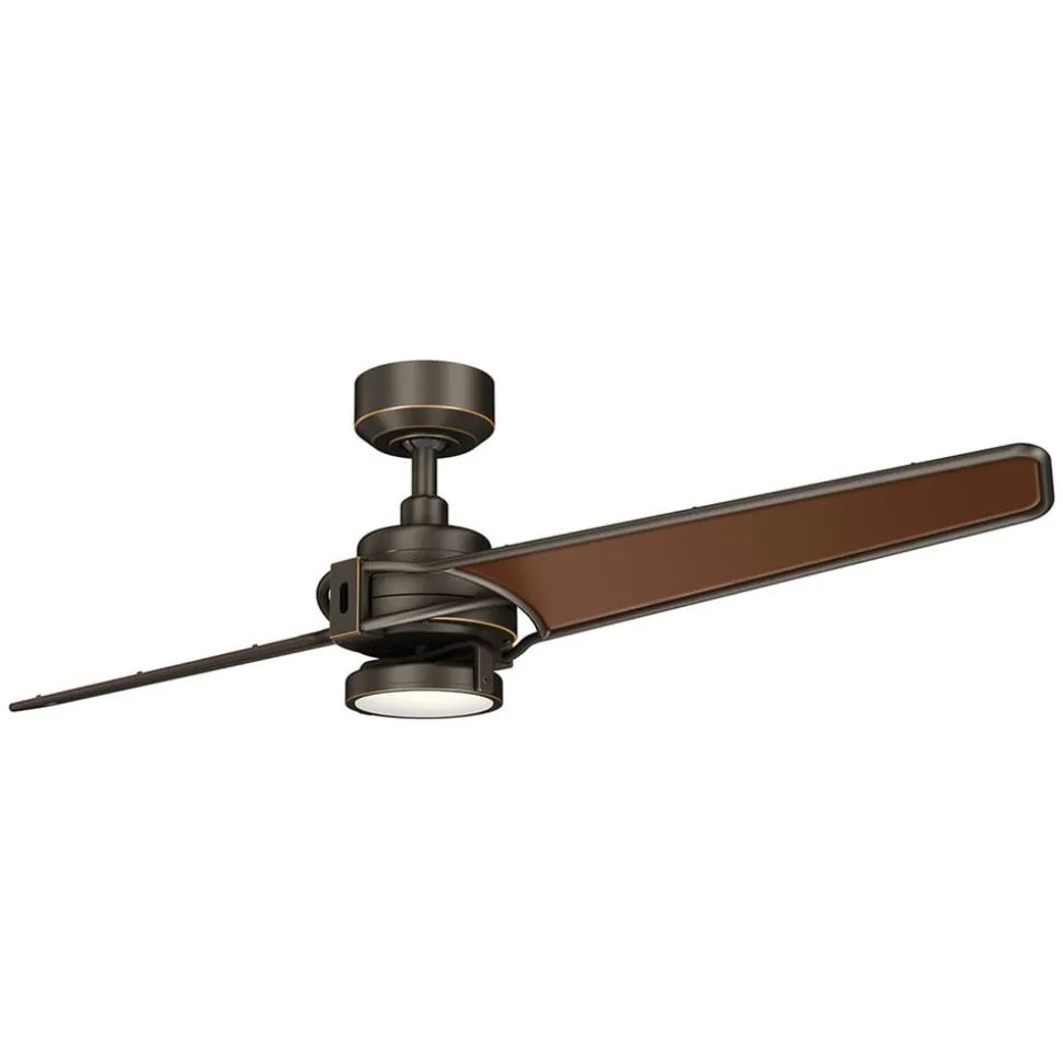 Xety LED-loftventilator, olieret bronze, børstet