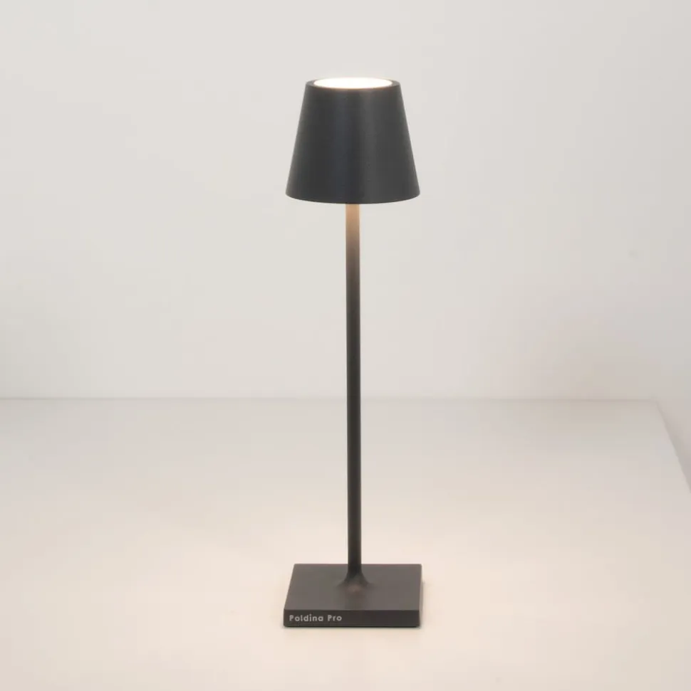 Zafferano Poldina micro akku-lampe, IP65 mørkegrå