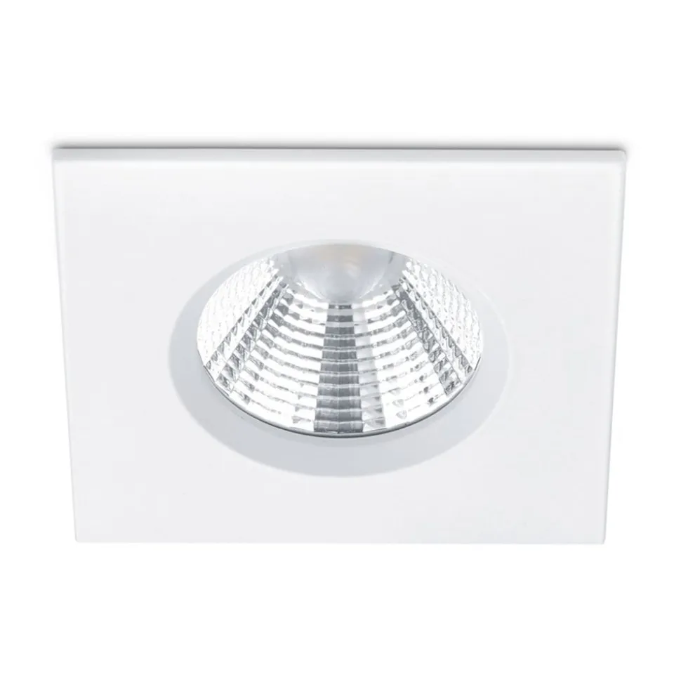Zagros IP65 LED-indbygningsspot kantet, mat hvid