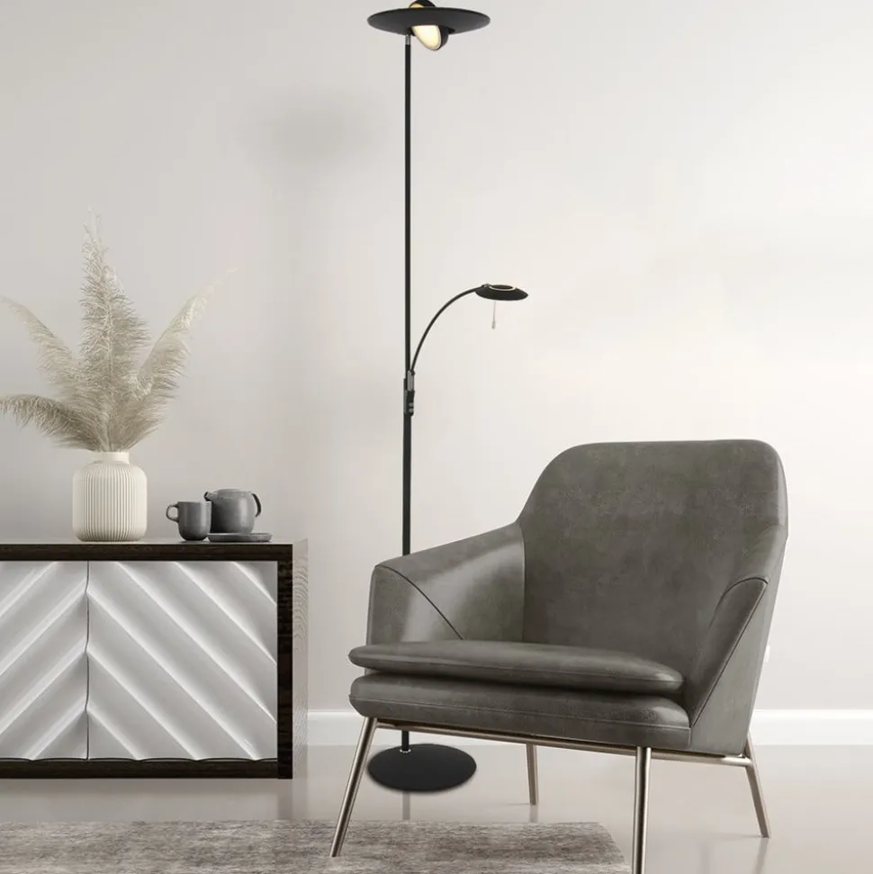 Zenith LED-gulvlampe, læselampe, CCT, metal, sort