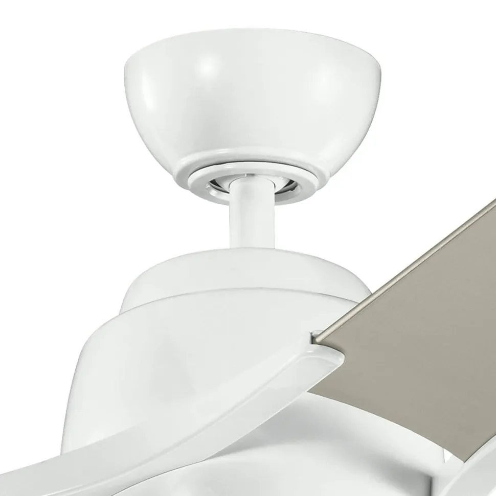 Zeus LED-loftventilator, med tre vinger, hvid-sølv