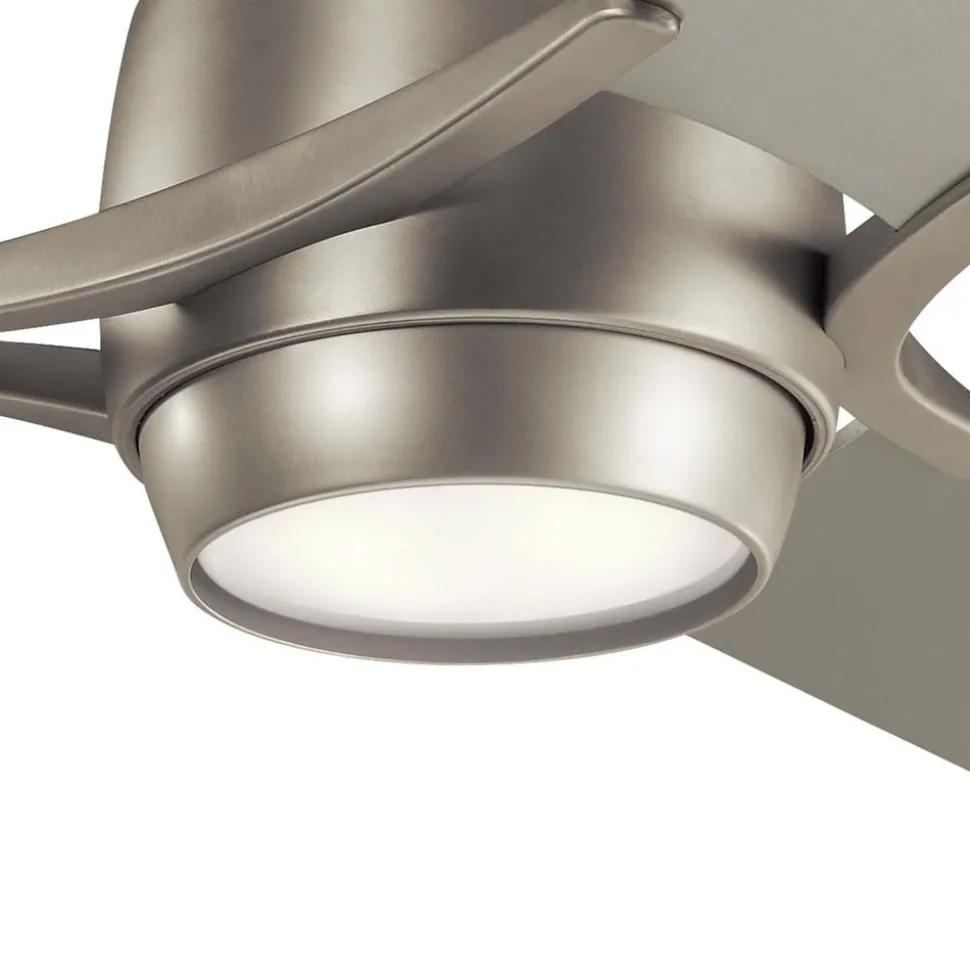 Zeus LED-loftventilator, tre blade, børstet nikkel