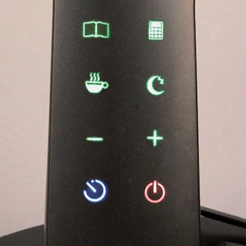 Zig LED-skrivebordslampe med betjeningspanel, sort