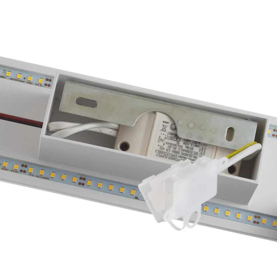 Zig Zag LED-væglampe hvid, bredde 29 cm