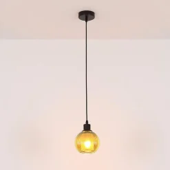 Zumba-pendel, bronzefarvet, Ø 15 cm, glas